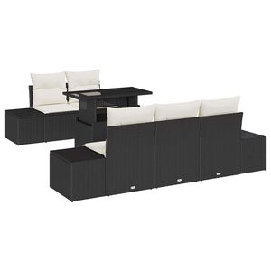 vidaXL Tuin Sofa Set 6 st Zwart en Cr&egrave;me