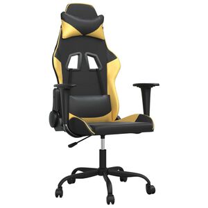 vidaXL Gamestoel kunstleer zwart en goud