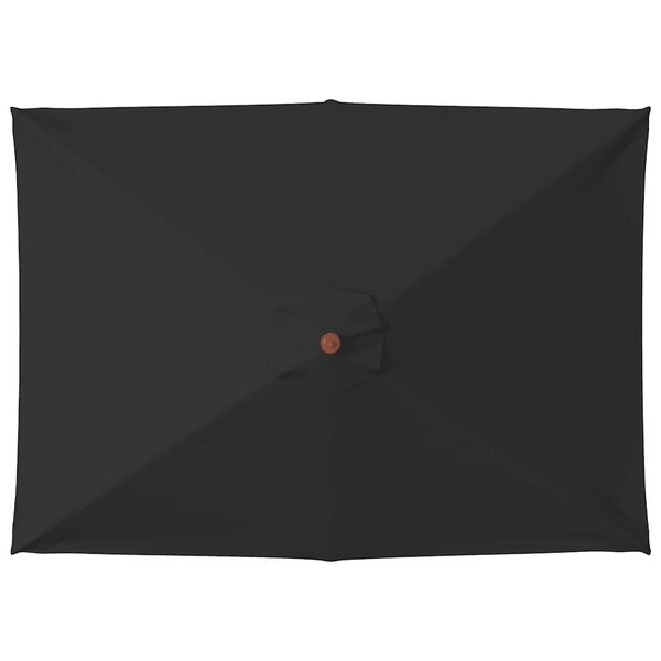 vidaXL Parasol met houten paal 150x200 cm zwart