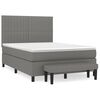 vidaXL Boxspring met matras stof donkergrijs 140x190 cm