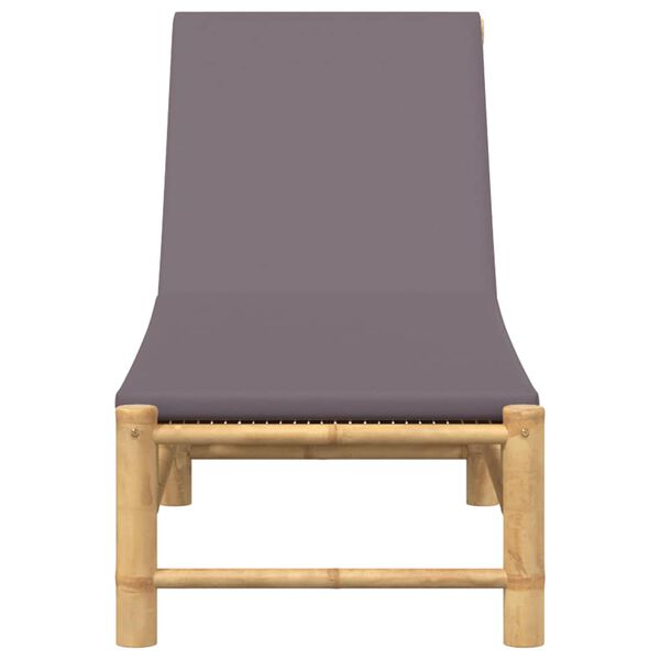 vidaXL Ligstoel met kussens 55x199x30 cm bamboe