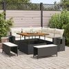 vidaXL Tuin Sofa Set met kussen 8 pcs Zwart poly rattan
