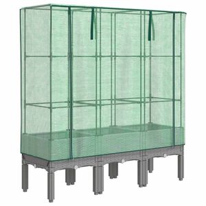 vidaXL Plantenbak verhoogd met kashoes 120x40x140 cm rattanlook