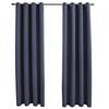 vidaXL Gordijnen verduisterend met ringen 2 st 140x245 cm antraciet