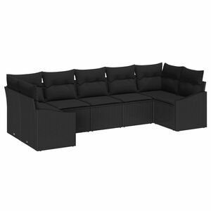 vidaXL Tuinbankenset 7 st Zwart poly rattan
