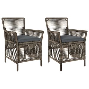 vidaXL Buitenstoel 2 st Grijs en Donkergrijs poly rattan