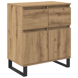 vidaXL Dressoir Artisan Eiken 60 x 35 x 70 cm Gemonteerd hout en ijzer