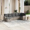vidaXL 7-delige Loungeset met kussens poly rattan grijs
