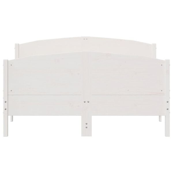vidaXL Bedframe zonder matras massief grenenhout wit 120x200 cm