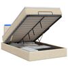 vidaXL Ottoman Bed met Matrassen en LED Cr&egrave;mekleurig 120 x 200 cm Stof