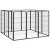 vidaXL Hondenkennel 12 panelen 50 x 100 cm gepoedercoat staal zwart