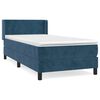 vidaXL Boxspring met matras fluweel donkerblauw 80x200 cm