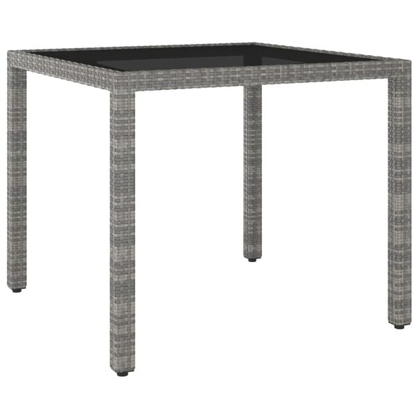 vidaXL Tuintafel 90x90x75 cm poly rattan grijs