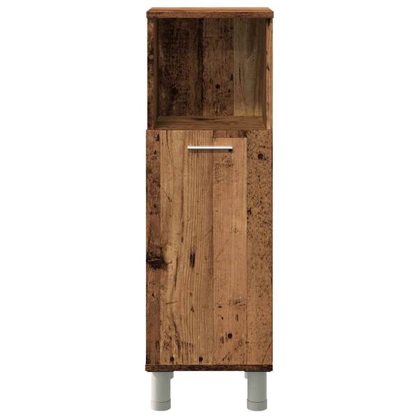 vidaXL Badkamerkast 30x30x95 cm bewerkt hout oud houtkleurig