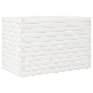 vidaXL Plantenbak 70x40x46 cm massief grenenhout wit