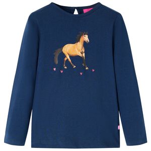 vidaXL Kindershirt met lange mouwen 92 marineblauw