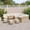 vidaXL Tuinbankenset met kussen 13 pcs Beige poly rattan