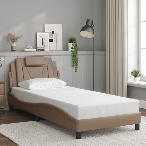 vidaXL Bedframe "Viana" met LED zonder matras cappuccino 90x200 cm