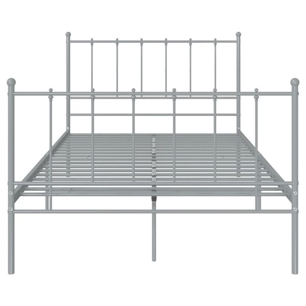 vidaXL Bedframe metaal grijs 120x200 cm