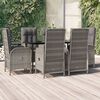 vidaXL 7-delige Tuinset met kussens poly rattan zwart en grijs