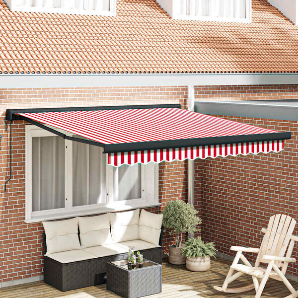 vidaXL Markies Rood en Wit 300 x 250 x 165 cm Polyester en Aluminium