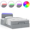 vidaXL Ottoman bed met matras en LED's 120x200 cm stof lichtgrijs
