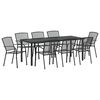 vidaXL Tuin eettafelset 9 st Antraciet Gepoedercoat staal