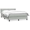 vidaXL Boxspring met matras fluweel lichtgrijs 160x210 cm
