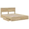 vidaXL Opslag bed met lade Sonoma Eiken 160 x 200 cm Bewerkt hout