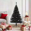 vidaXL Kunstmatig Voorverlicht Kerstboom met 150 LED Zwart 120 cm PVC