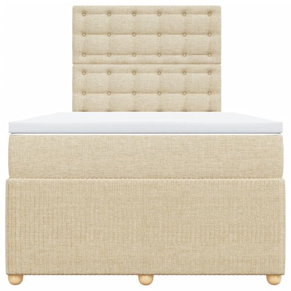 vidaXL Boxspring met matras stof cr&egrave;mekleurig 120x200 cm