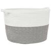 vidaXL Wasmand &Oslash; 60x36 cm katoen grijs en wit