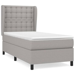 vidaXL Boxspring met matras stof lichtgrijs 80x200 cm