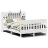 vidaXL Bedframe zonder matras massief grenenhout wit 140x190 cm