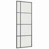 vidaXL Schuifdeur met beslagset 76x205 cm ESG glas zwart