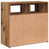 vidaXL Dressoir met LED-verlichting 80x35x75 cm bewerkt hout oud hout