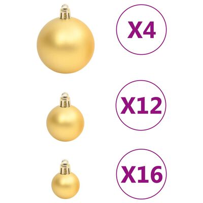 vidaXL 111-delige Kerstballenset polystyreen goudkleurig
