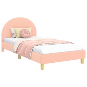vidaXL Bedframe voor kinderen met hoofdbord Roze 90 x 200 cm