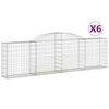 vidaXL Schanskorven 6 st gewelfd 300x30x80/100 cm gegalvaniseerd ijzer