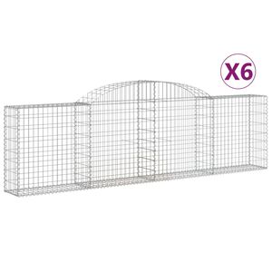 vidaXL Schanskorven 6 st gewelfd 300x30x80/100 cm gegalvaniseerd ijzer