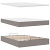 vidaXL Bed poef met matras en LED's 140x200 cm stof taupe
