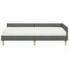 vidaXL Hoekbedframe met Matras met matras 2 pcs Grijs Stof