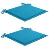 vidaXL Tuinstoelen 2 st met blauwe kussens massief teakhout