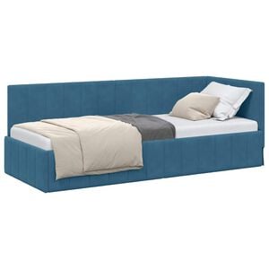 vidaXL Hoekbedframe Blauw 80 x 200 cm Fluweel