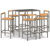 vidaXL 7-delige Tuinbarset poly rattan en massief acaciahout grijs