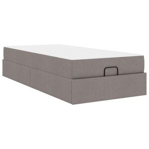 vidaXL Bedframe met matras met matras 2 pcs Taupe Stof