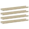 vidaXL Wandschappen 4 st 60x9x3 cm wit en sonoma eikenkleurig