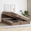 vidaXL Opbergbed met LED met matras Cappuccino 160 x 200 cm Nep Leer