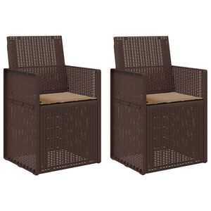 vidaXL Tuin Eetstoelen 2 st Bruin en Taupe PP