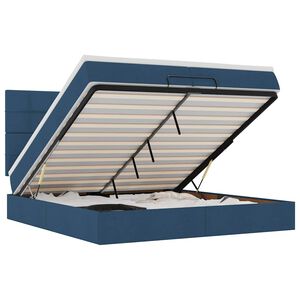 vidaXL Ottoman bed met matrassen 200x200cm stof blauw